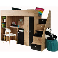 HOCHBETT 247/165/120 - Schwarz/Weiß, Holz (90/200cm) - MÖBEL KRYSPOL
