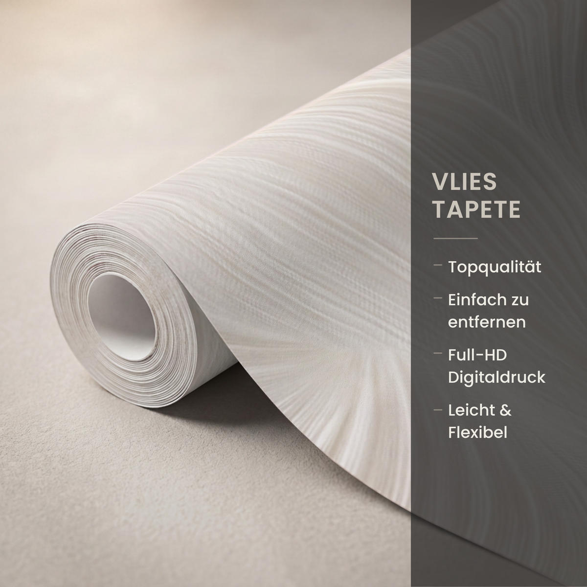 TAPETE - Lines - Ventilator - Beige - 450x280 cm - Creme, Papier (450/280cm) - OnlyWow