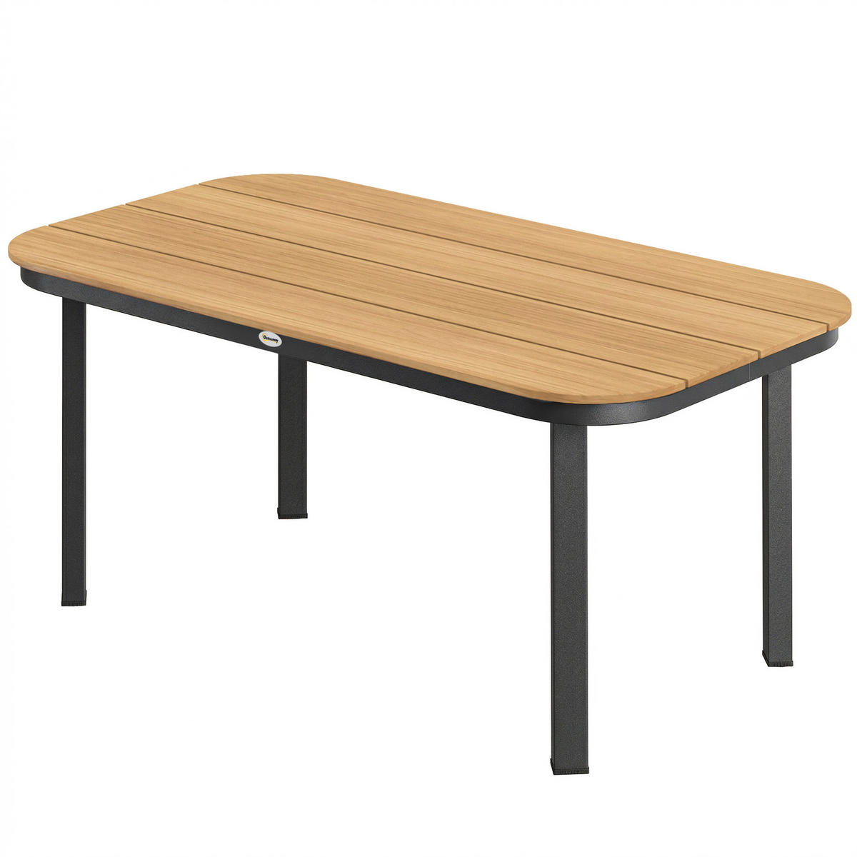 GARTENTISCH DE-14201 rechteckig 155x88 cm, mit WPC-Lattenrost Natur - Naturfarben, Metall (155/88/72cm) - ComfortXL