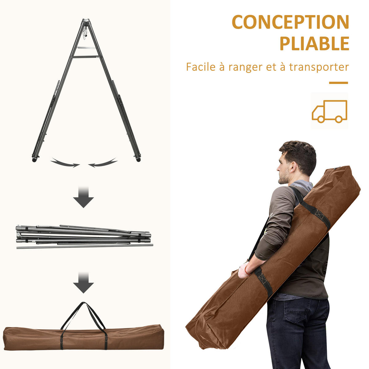 HÄNGEMATTE DE-13577 2-in-1 mit Wäscheständerfunktion Mehrfarbig - Grau, Metall (100/94/270cm) - ComfortXL
