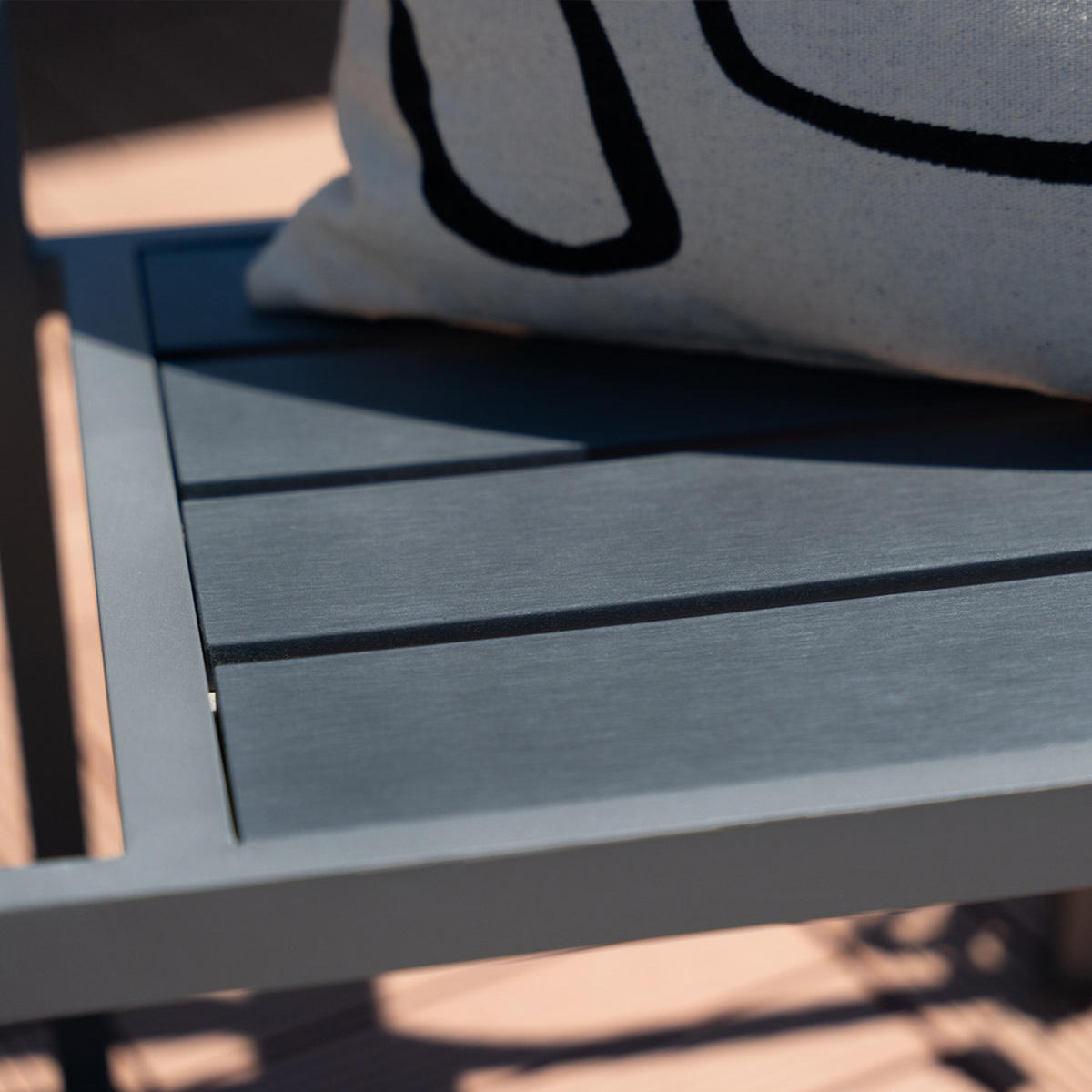 GARTENSTUHL MADERA - 10 - Anthrazit/Hellgrau, Metall (56.6/85/57.5cm) - Home Deluxe