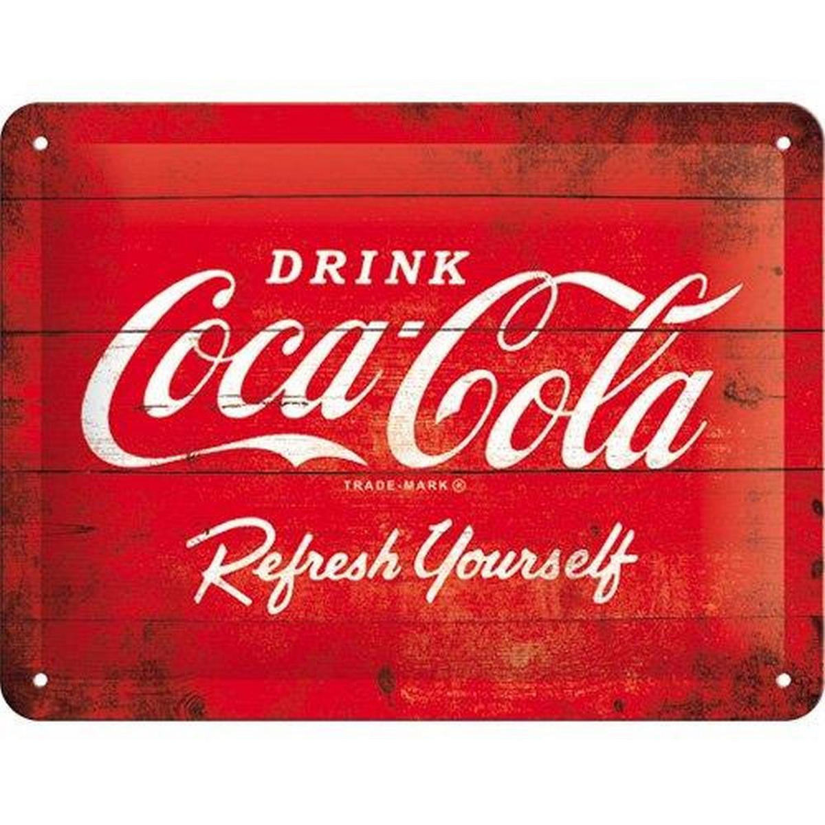 BLECHSCHILD 15/20 cm Coca-Cola Logo - Multicolor, Metall (20/15/0.5cm) - Nostalgic-Art