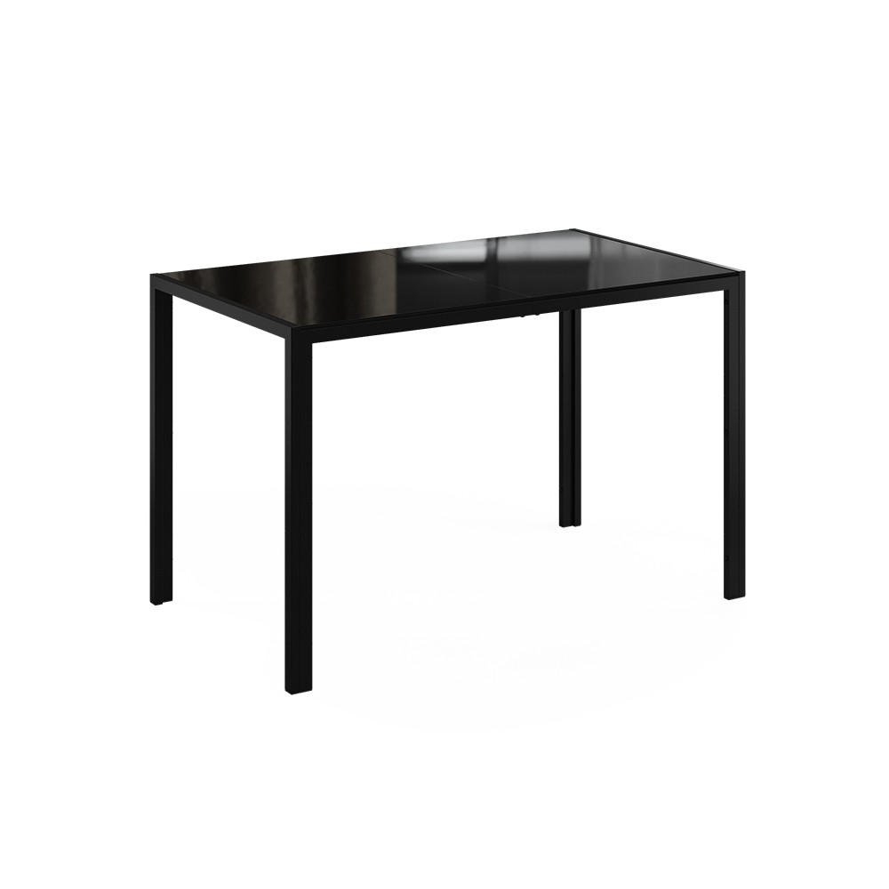 ESSTISCH Grand, Schwarz/Schwarz, 120 x 70 cm - Schwarz, Glas (70/120/74.5cm) - Vicco