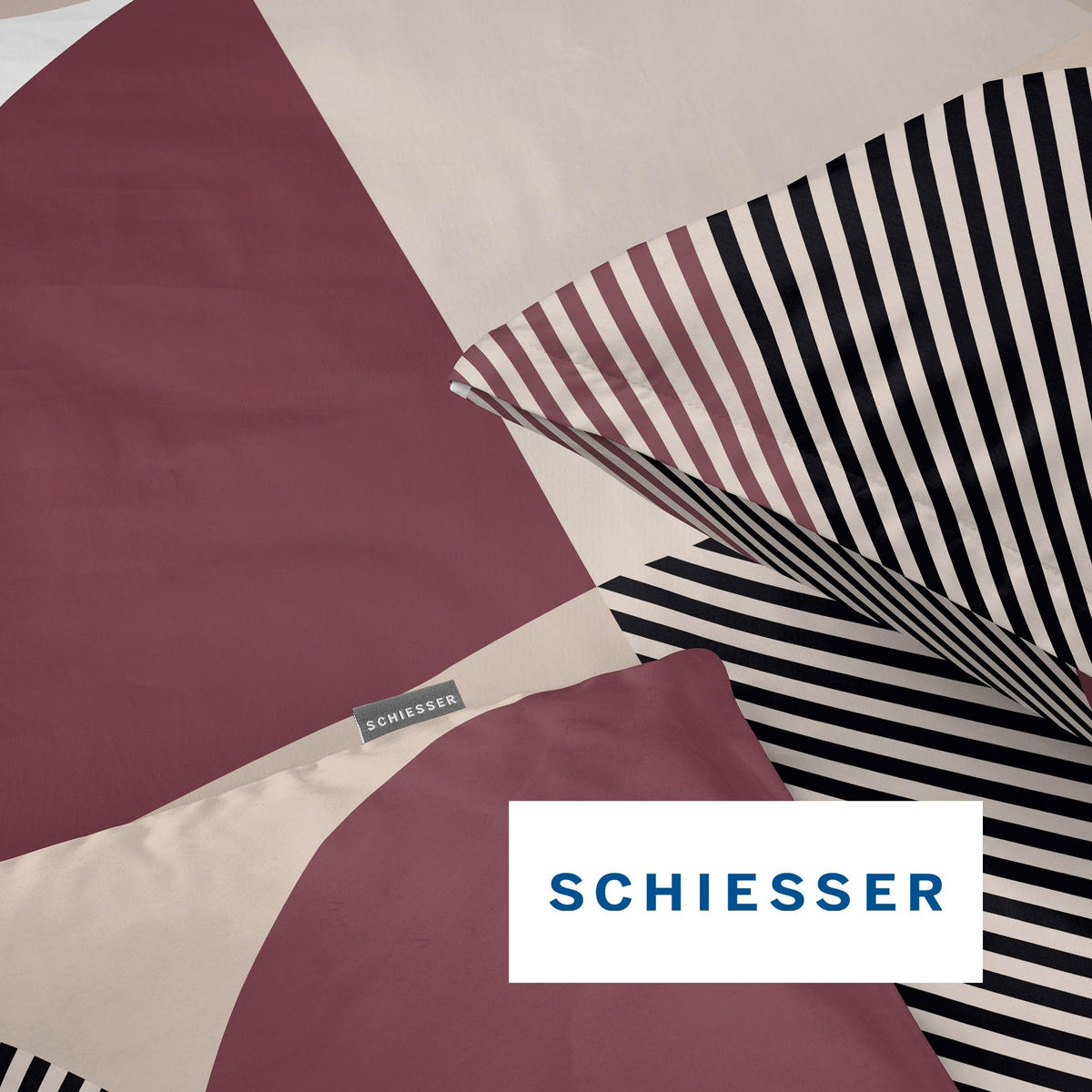 BETTWÄSCHESET Volana - Renforcé - 2-teilig - 135x200 cm - Bordeaux - Bordeaux, Textil (135/200cm) - SCHIESSER