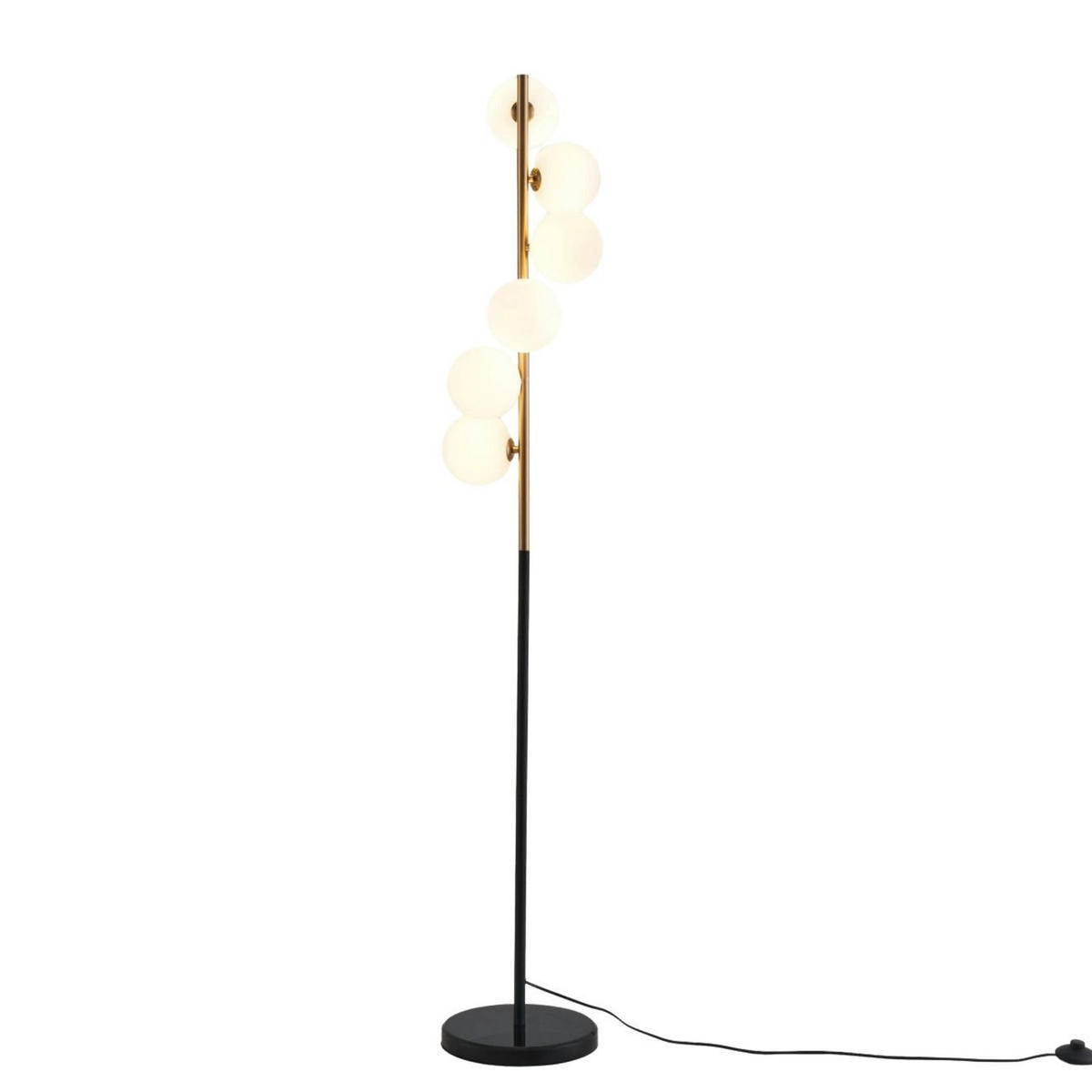 STEHLEUCHTE Sierra, Schwarz und gold, 160cm - Goldfarben, Glas (26/26/160cm) - KOSILUM