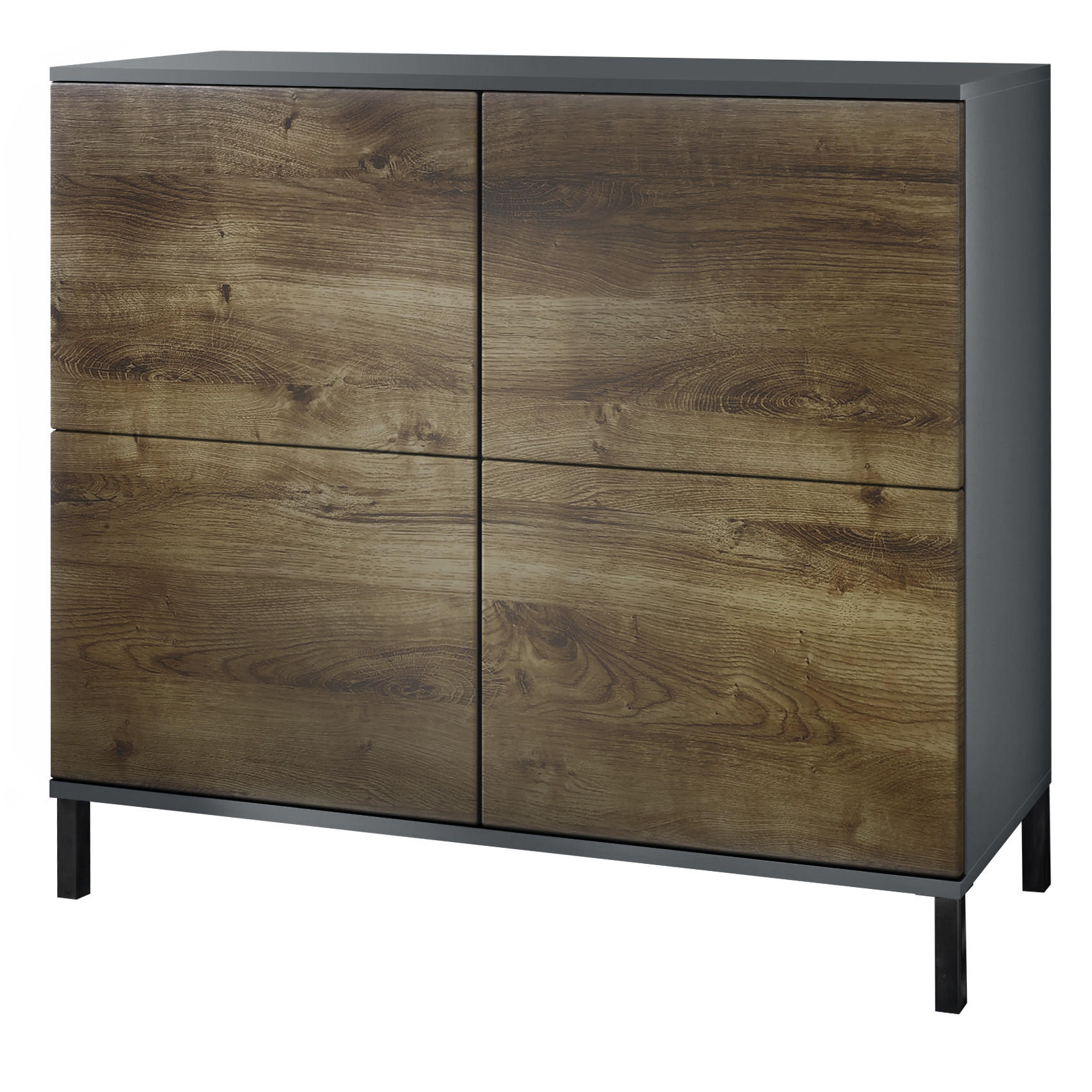 KOMMODE Rova Eiche Ribbeck - Alteiche, Holzwerkstoff (92.5/83.5/35cm) - Vladon