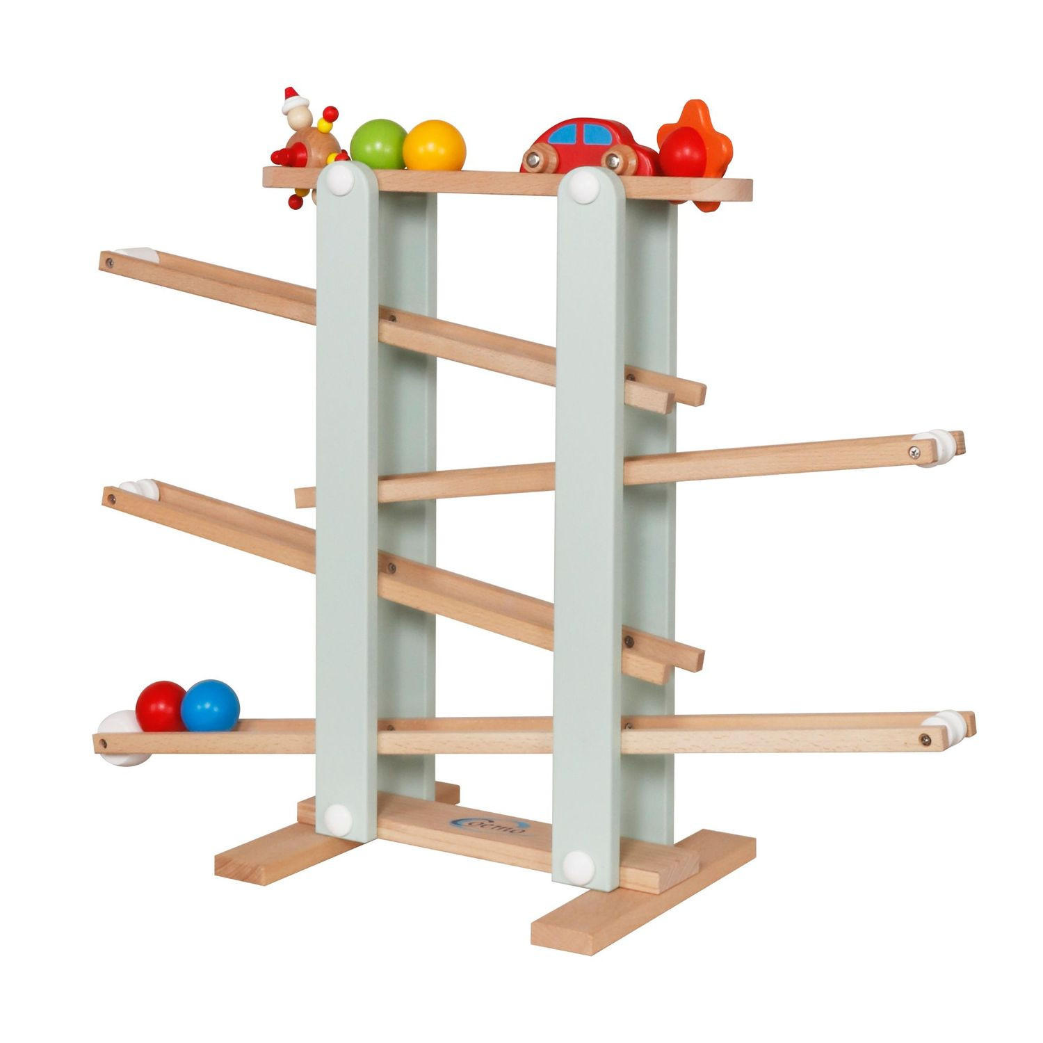 KUGELBAHN L Holz Grün mit 7 Roll Elementen - Grün, Holz (26/70cm) - Coemo