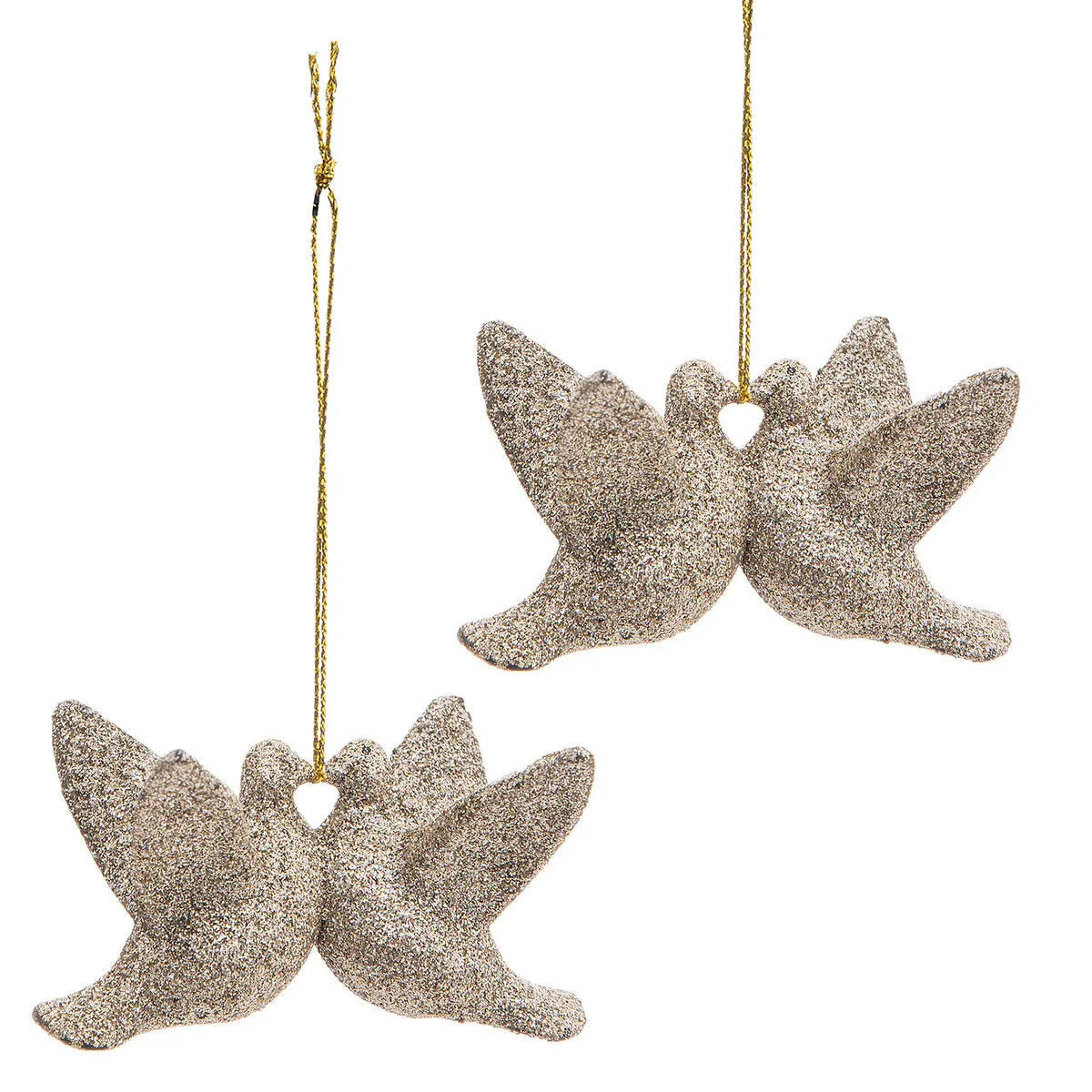 HÄNGEDEKO Vogelpaar - Beige, Kunststoff (2/8/6cm) - Atmosphera Createur d´interieur