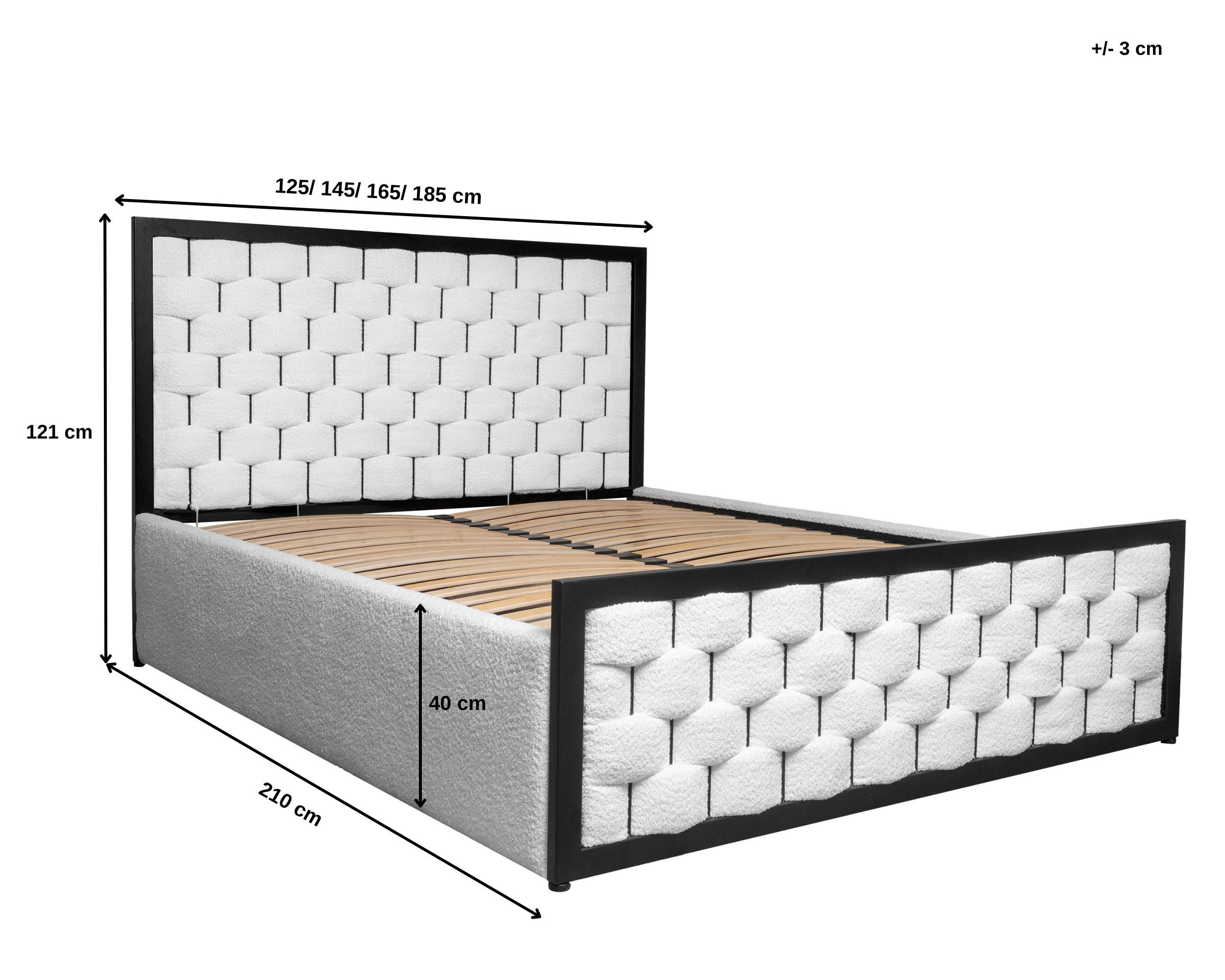 Thumbnail - Möblo Polsterbett, Beige, Metall, 120x200 cm, Schlafzimmer, Betten