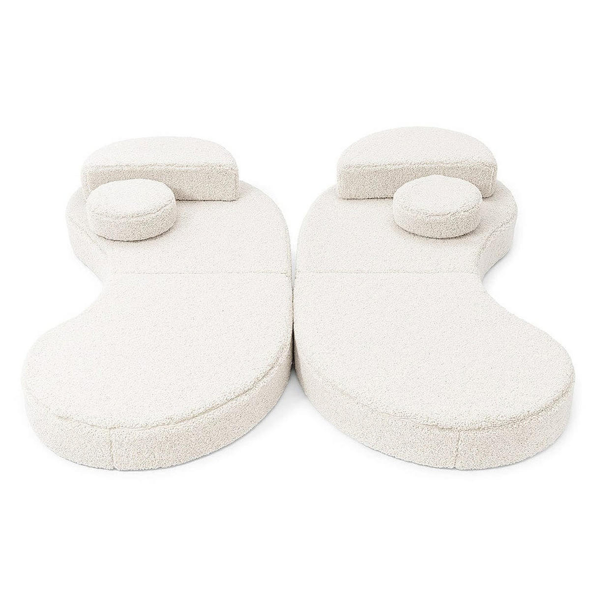 KINDERSOFA modular, Bearly - Weiß, Textil (160/54/24cm) - MeowBaby