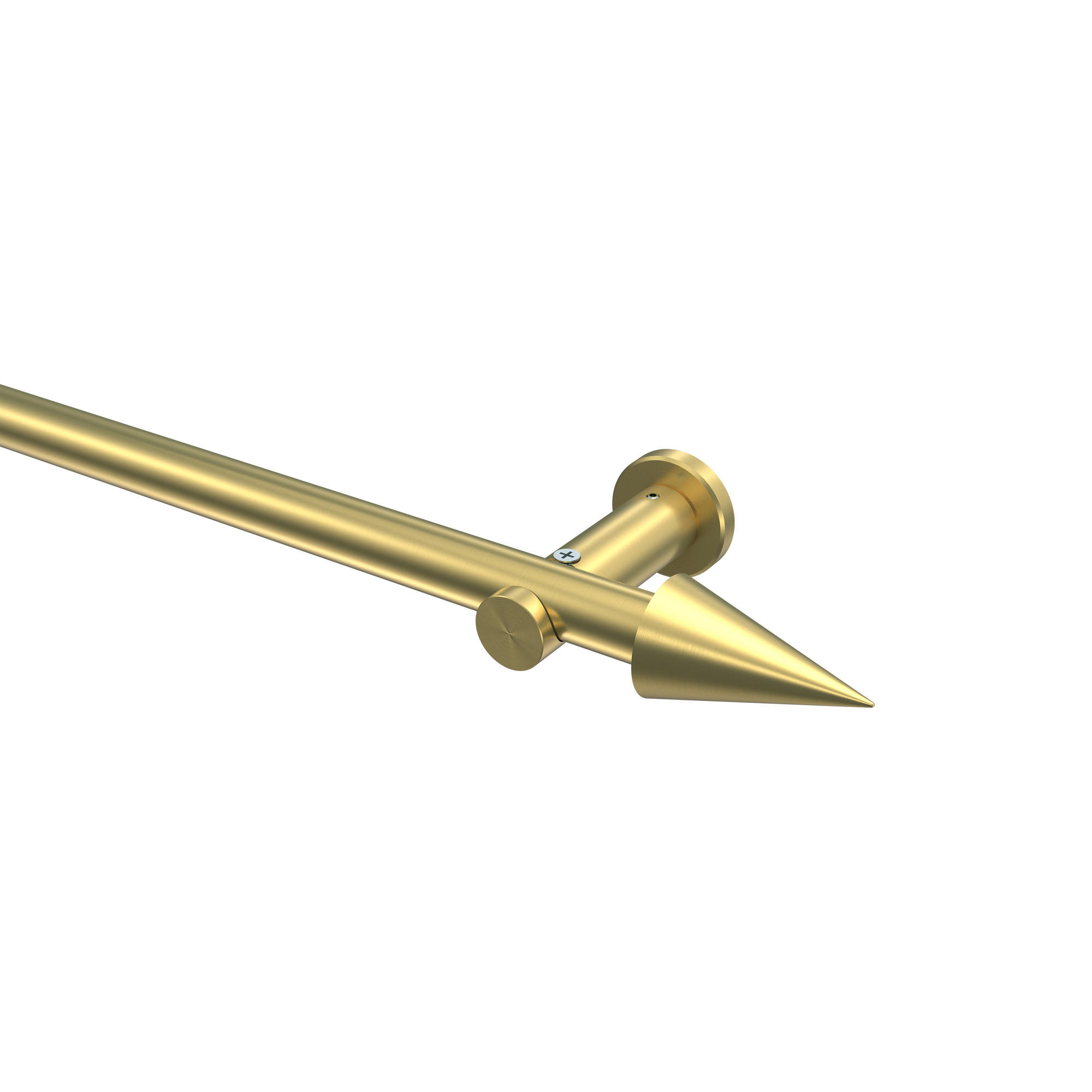 GARDINENSTANGE Platon Savio 520 cm (geteilt in 4 x 130 cm), 1-läufig (ohne Ringe), 20 mm Ø Messing-Optik - Messingfarben, Metall (520cm) - INTERDECO