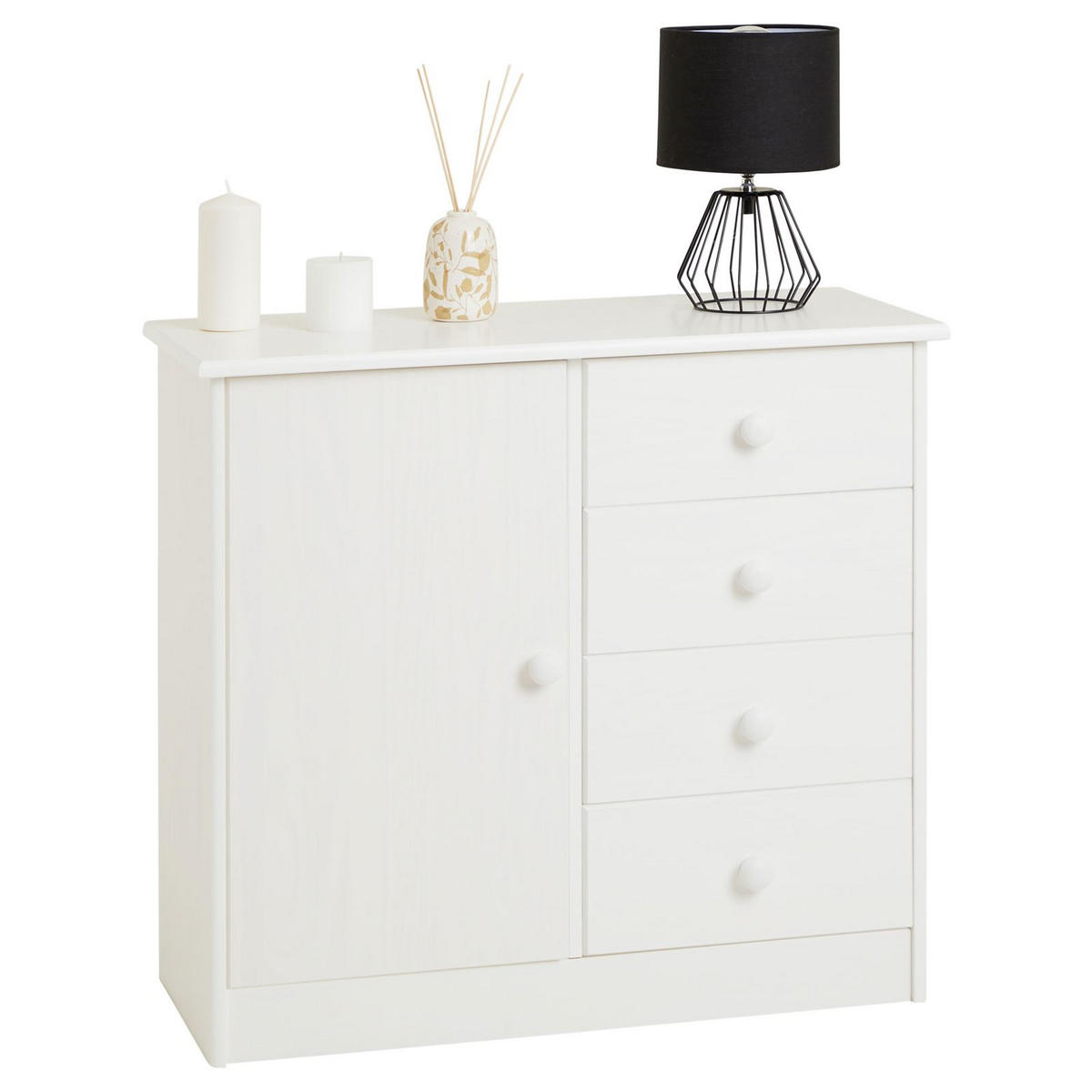 KOMMODE RONDO - Weiß, Holz (79/74/35cm) - IDIMEX