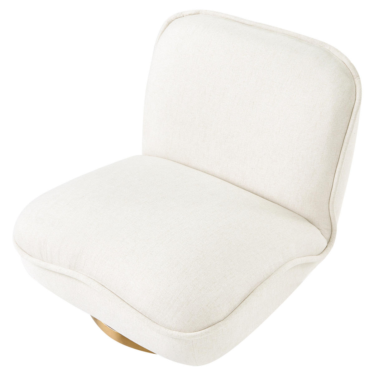 DREHSESSEL Stoff Cremeweiß Muren - Weiß, Textil (80/77/89cm) - Beliani