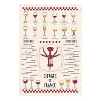 GESCHIRRTUCH Vins et cépages ekrü 50 x 70 cm - Weiß, Textil (50/70cm) - Winkler