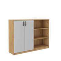 SIDEBOARD MALTESA 158/118/44 cm mit 2 Türen Eiche Artisan - Eiche Artisan/Grau, Holzwerkstoff (158/118/44cm) - MASSENO