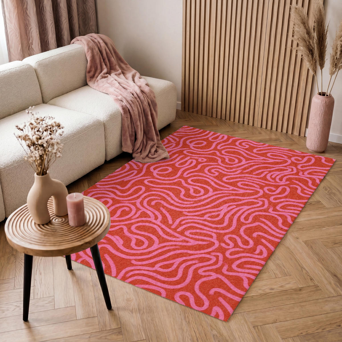 KOBERCE - Ružová - 120x180 cm - červená, textil/plast (120/0.4cm) - OnlyWow