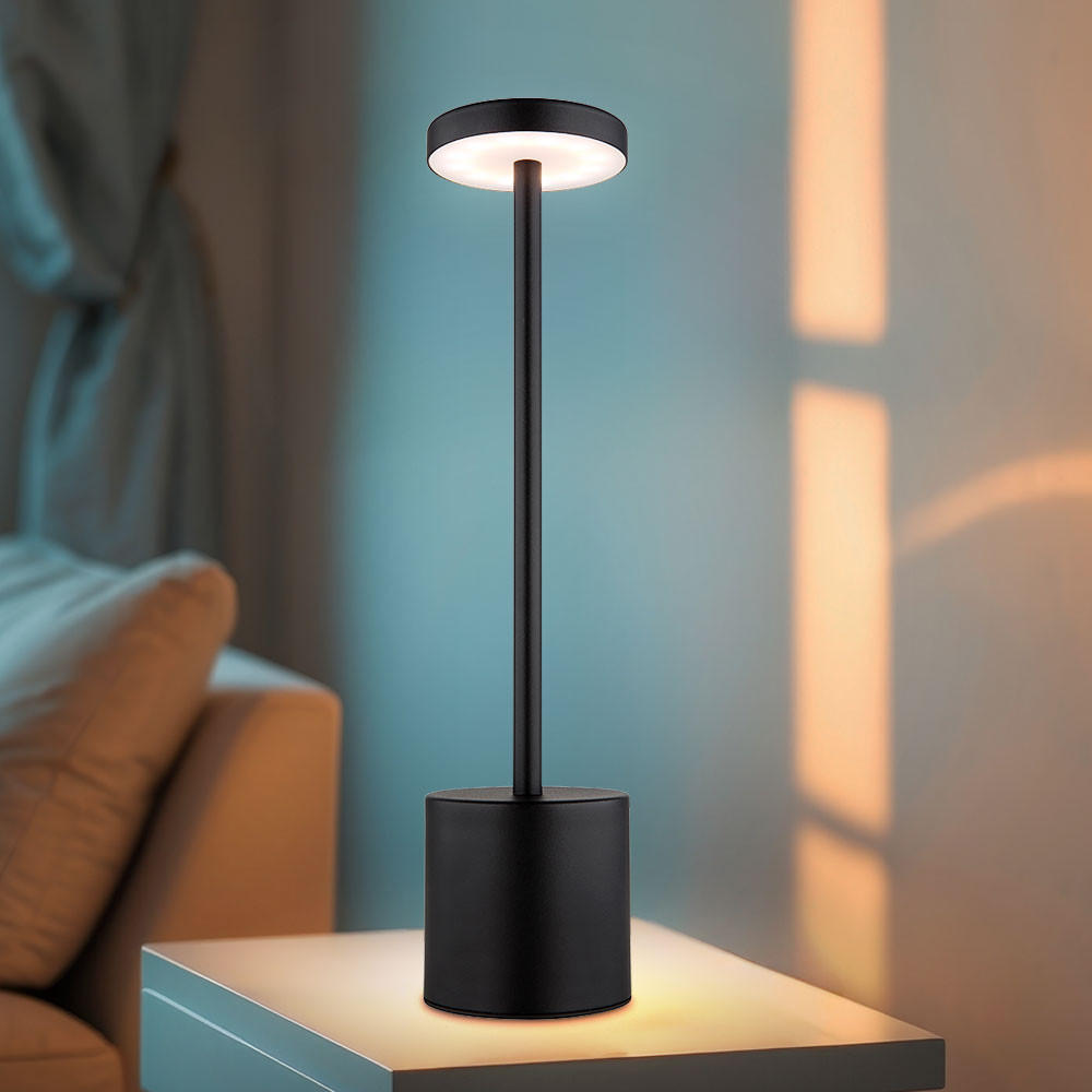 LED TISCHLEUCHTE Schwarz Opal - Schwarz, Metall (8/8/34cm) - Globo Lighting