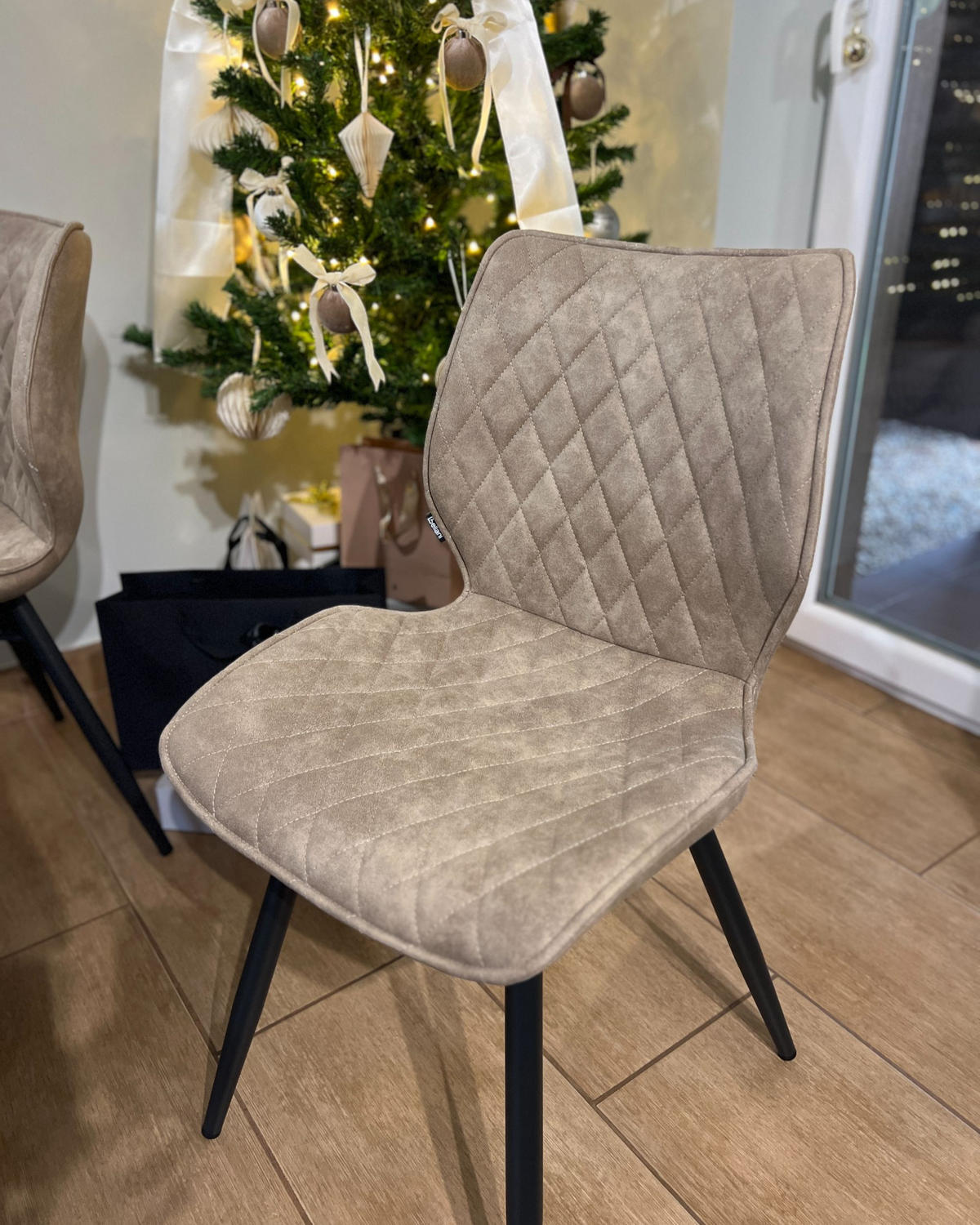 JÍDELNÍ ŽIDLE sada 2 ks čalounění Béžová Lisle - béžová, kov/textil (47/86/56cm) - Beliani