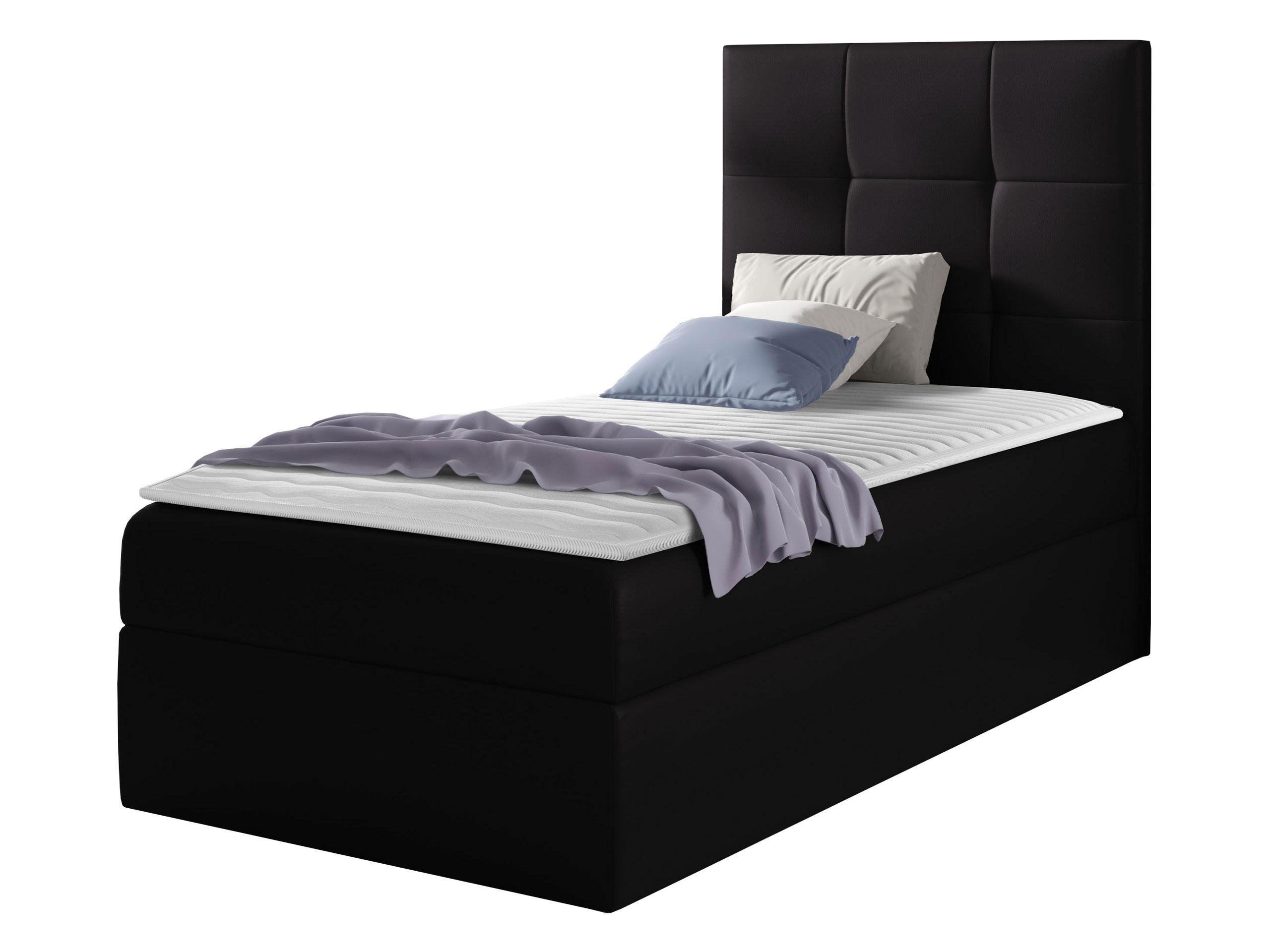 BOXBETT Mini 2, Seite zum Öffnen des Bettkastens: Rechts - Schwarz, Holz (100/200cm) - MIRJAN24