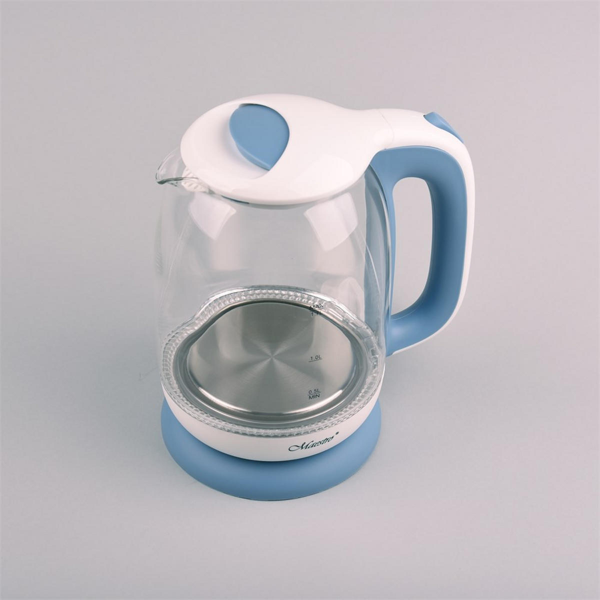 WASSERKOCHER ELEKTRISCH Weiß 22/15.5/23.5 cm MR056BLUE - Weiß, Glas (15.5/23.5/22cm) - Maestro 