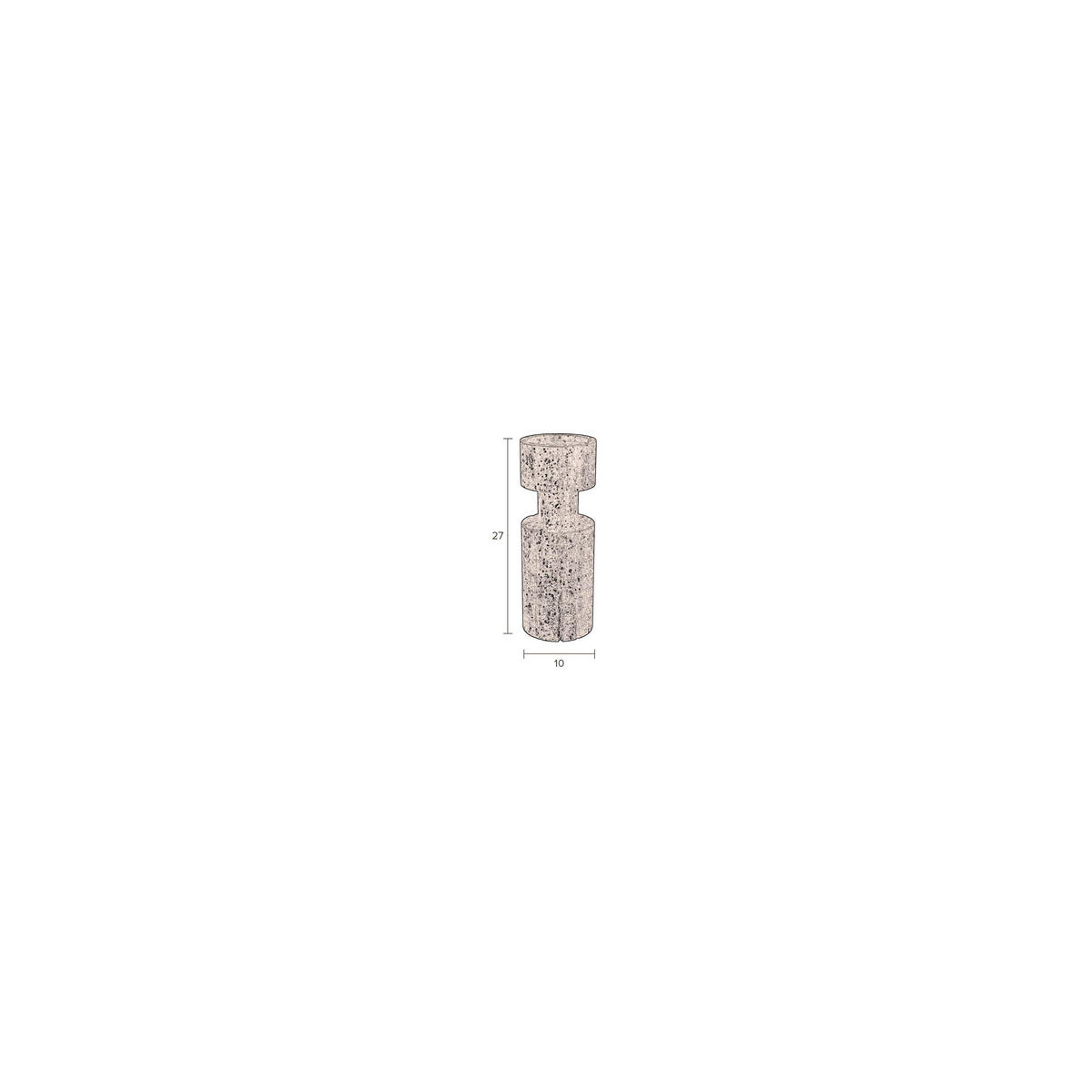 KERZENSTÄNDER Paros Travertin - Beige, Stein (10/27/10cm) - Dutchbone