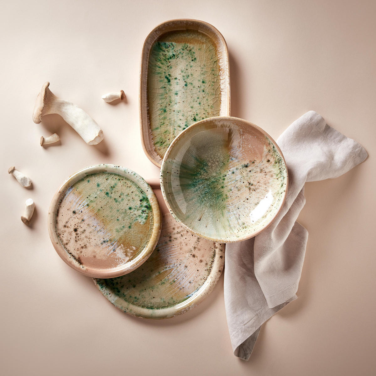 SERVIERSCHALE Sintra - Grün, Keramik (30/18/3.8cm) - Butlers