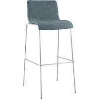 BARHOCKER Stoff Blau - Chromfarben/Blau, Textil/Metall (43/100/48cm) - CLP