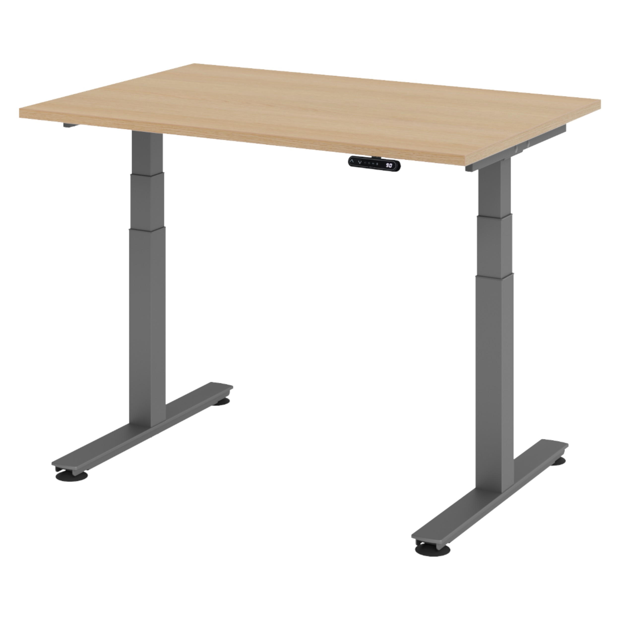 SCHREIBTISCH elektrisch XDSM 80/120/72 cm in Eichefarben/Graphitfarben - Eichefarben/Graphitfarben, Holzwerkstoff (80/120/72cm) - bümö