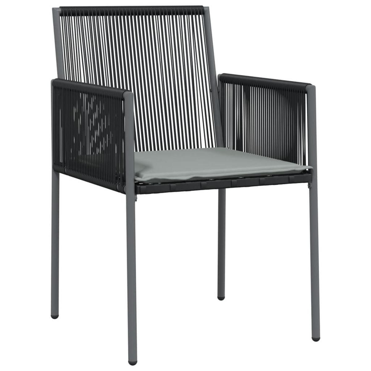 GARTEN-ESSGRUPPE 5-teilig Mit Kissen Schwarz Poly Rattan & Stahl - Schwarz, Kunststoff - vidaXL