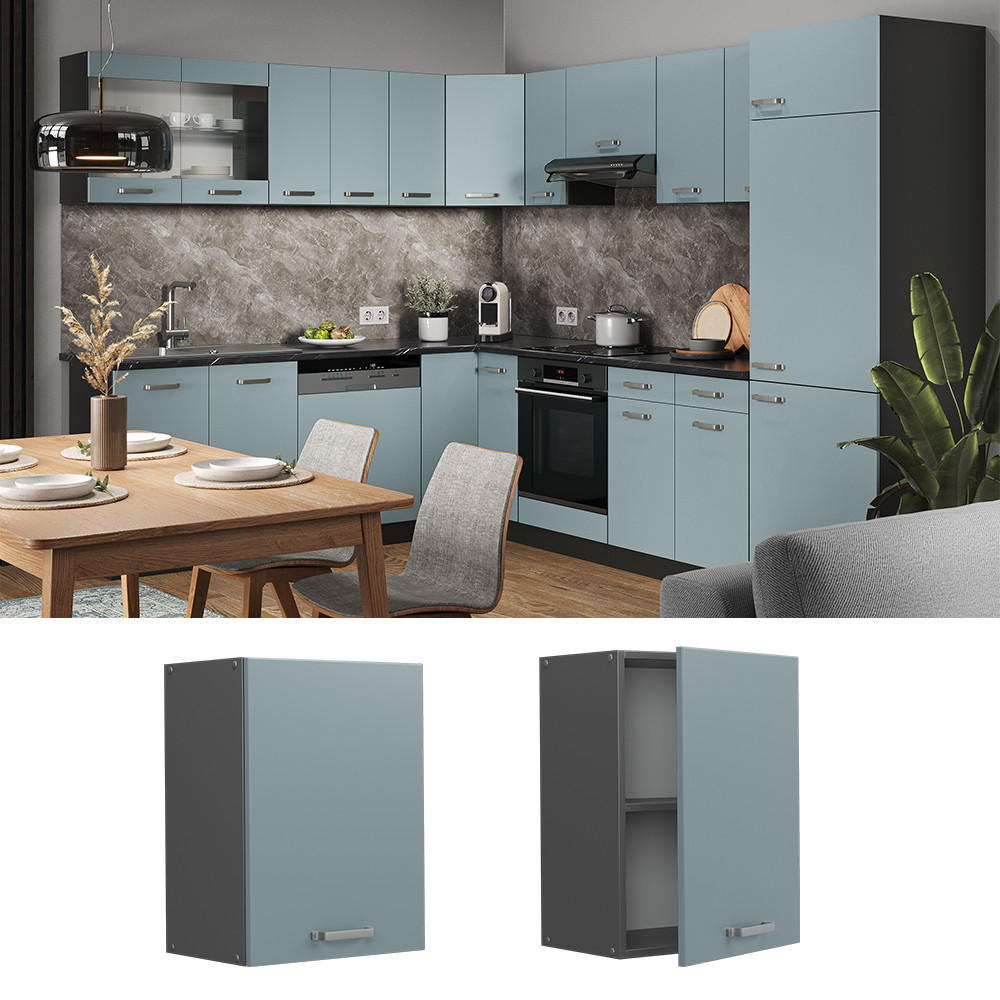 HÄNGESCHRANK R-Line Blau-Grau 45 cm - Anthrazit/Blaugrau, Holzwerkstoff (45/60/31cm) - Vicco