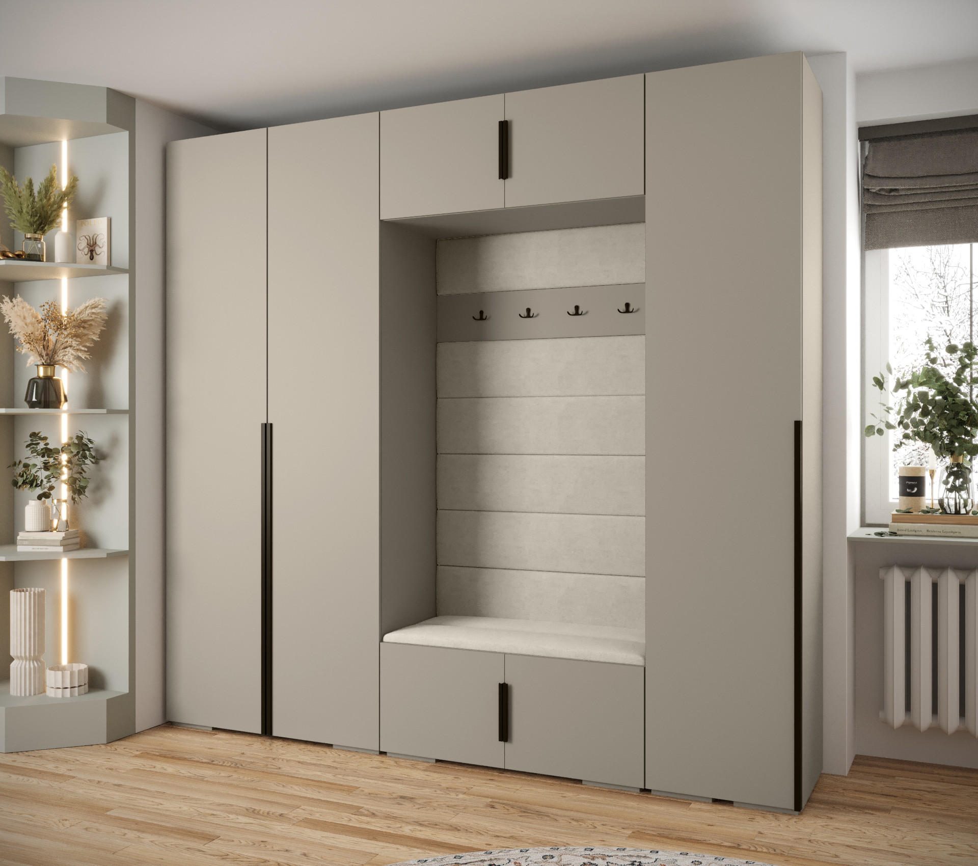 GARDEROBEN-SET 236,7/250/47 - Kaschmir/Beige, Holz/Kunststoff (250/236.7/47cm) - Abiks Möbel
