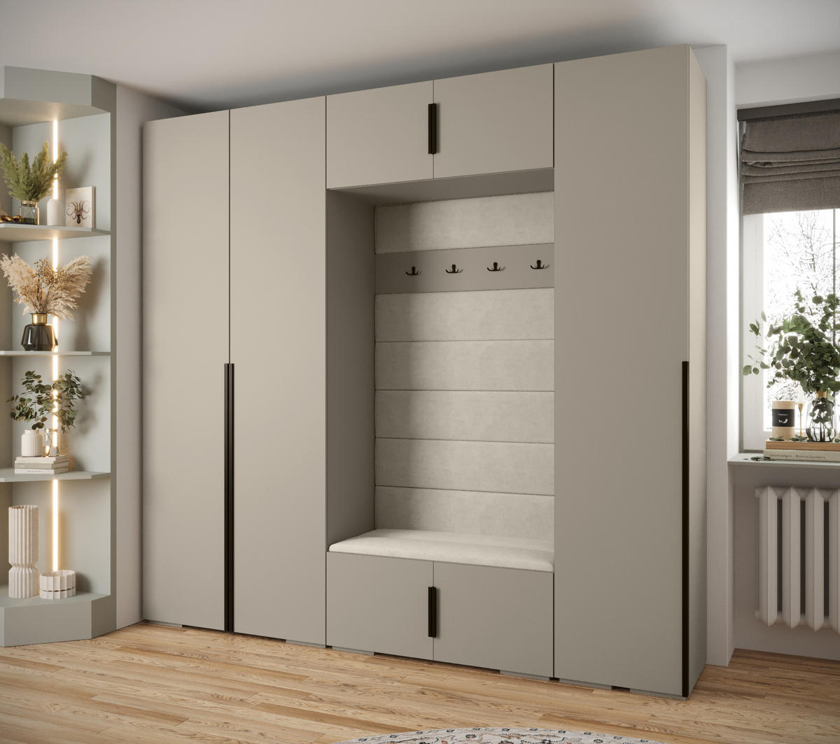 GARDEROBEN-SET 236,7/250/47 - Kaschmir/Beige, Holz/Kunststoff (250/236.7/47cm) - Abiks Möbel