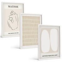 BILDER SET 3er Set - 40x60 cm Weißer Rahmen - Linien, Formen, Beige, Weiß - Weiß, Kunststoff (40/60cm) - TULUP