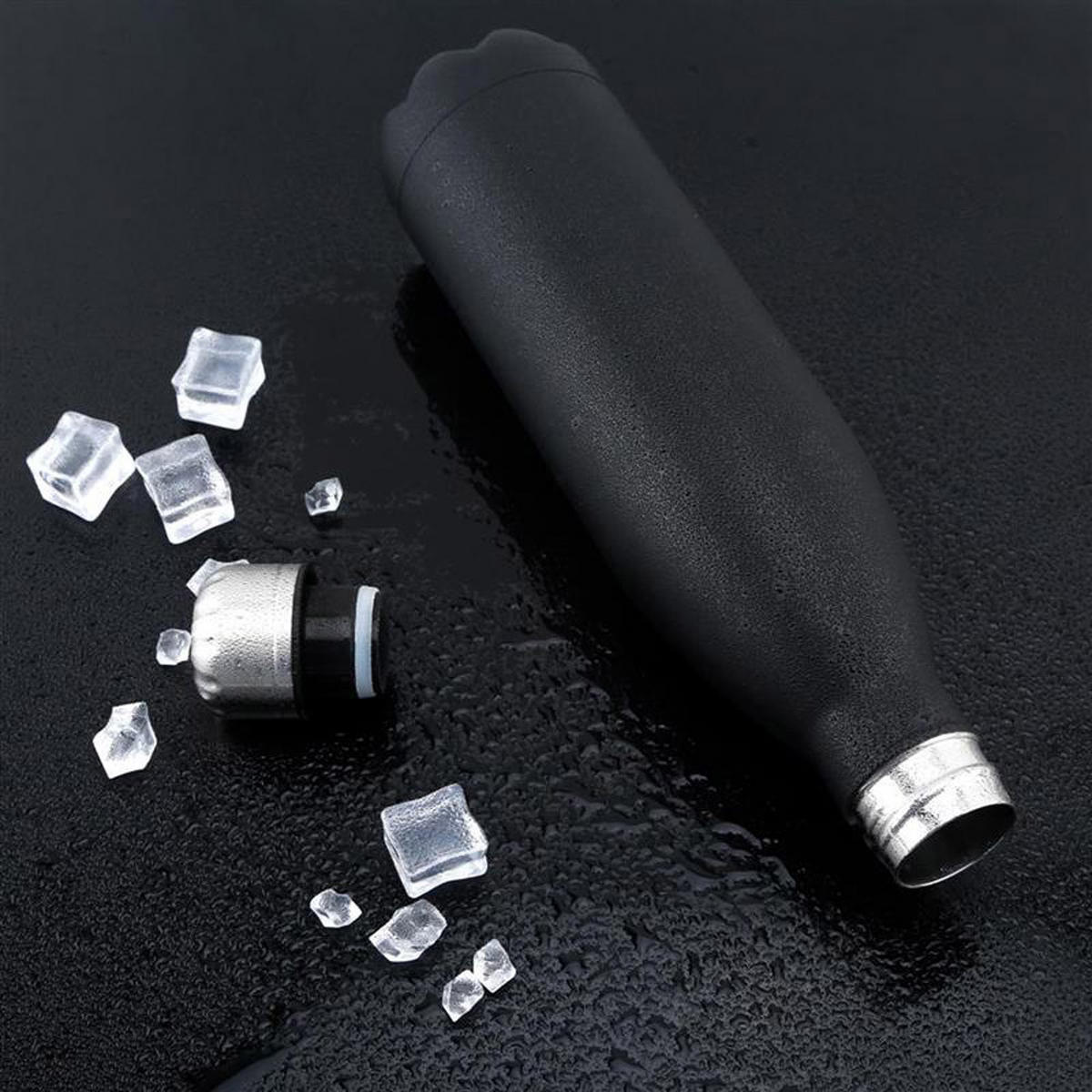 THERMOSKANNE 1 Liter Auslaufsicher - Schwarz, Metall (0.75L) - Intirilife