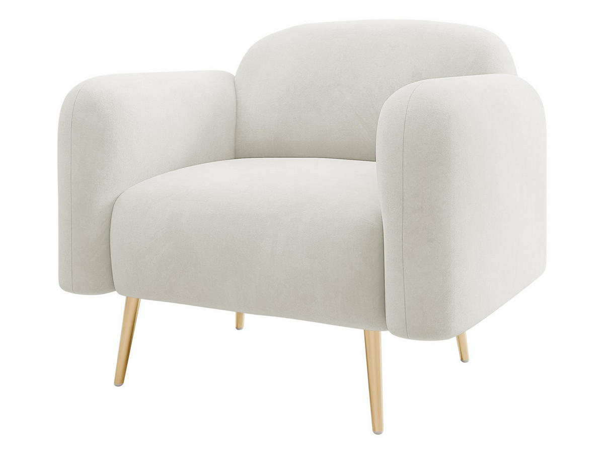 SESSEL Nami 1 - Beige/Goldfarben, Holz/Textil (90/75/71cm) - MIRJAN24