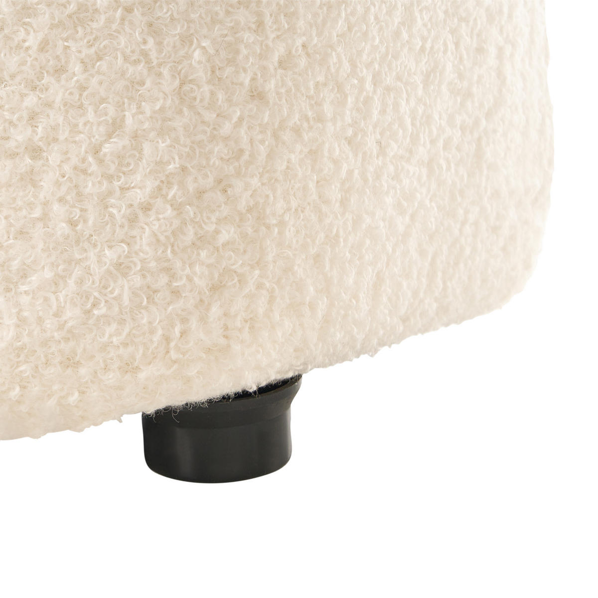 POLSTERBANK Bouclé Cremeweiß Littleton - Creme, Textil (86/38/30cm) - Beliani