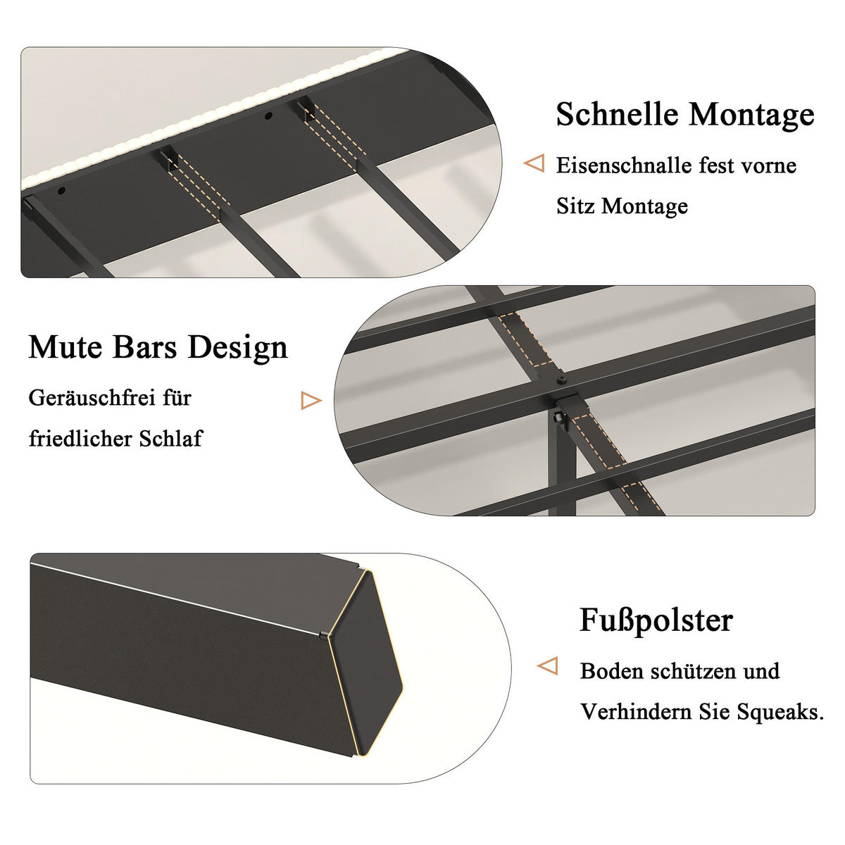 POLSTERBETT 180x200 cm Stoff Kopfteil - Beige, Textil (180/200cm) - LEBENLANG