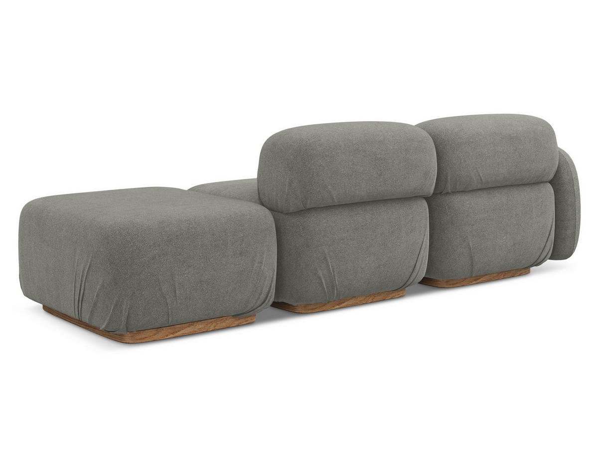 3-SITZER SOFA Rechts Bouclé Stoff Beige - Greige/Beige, Holz/Textil (258/73/95cm) - Makamii