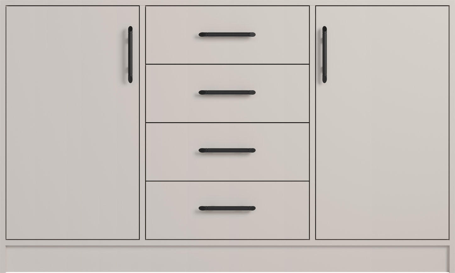 KOMMODE VANO 140/84/40cm mit 4 Schubladen 2 Türen Kaschmir - Kaschmir, Holzwerkstoff (140/84/40cm) - MASSENO