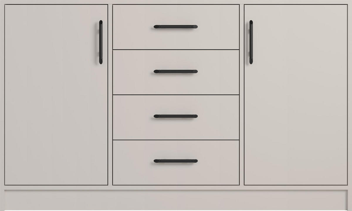 KOMMODE VANO 140/84/40cm mit 4 Schubladen 2 Türen Kaschmir - Kaschmir, Holzwerkstoff (140/84/40cm) - MASSENO