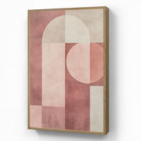 NÁSTĚNNÁ LAMPA S AKUMULÁTOREM Postavy - Abstraktní - Růžová 60x90 cm - starorůžová, kompozitní dřevo (60/90/8cm) - OnlyWow