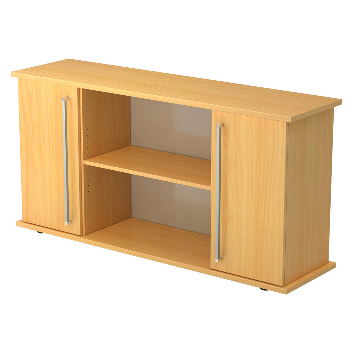 SIDEBOARD mit 2 Flügeltüren 44,8/166,1/84 cm in Buchefarben Chromgriff - Buchefarben, Holzwerkstoff (166.1/84/44.8cm) - bümö