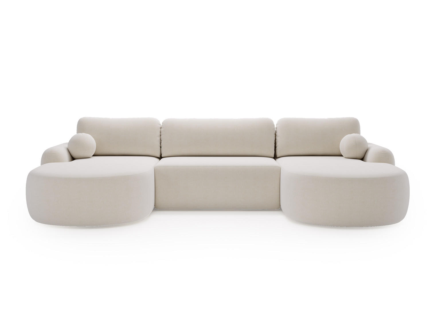 WOHNLANDSCHAFT DION-U Boucle Weiß mit Schlaffunktion - Weiß, Textil (377/92/177cm) - Luxkor24