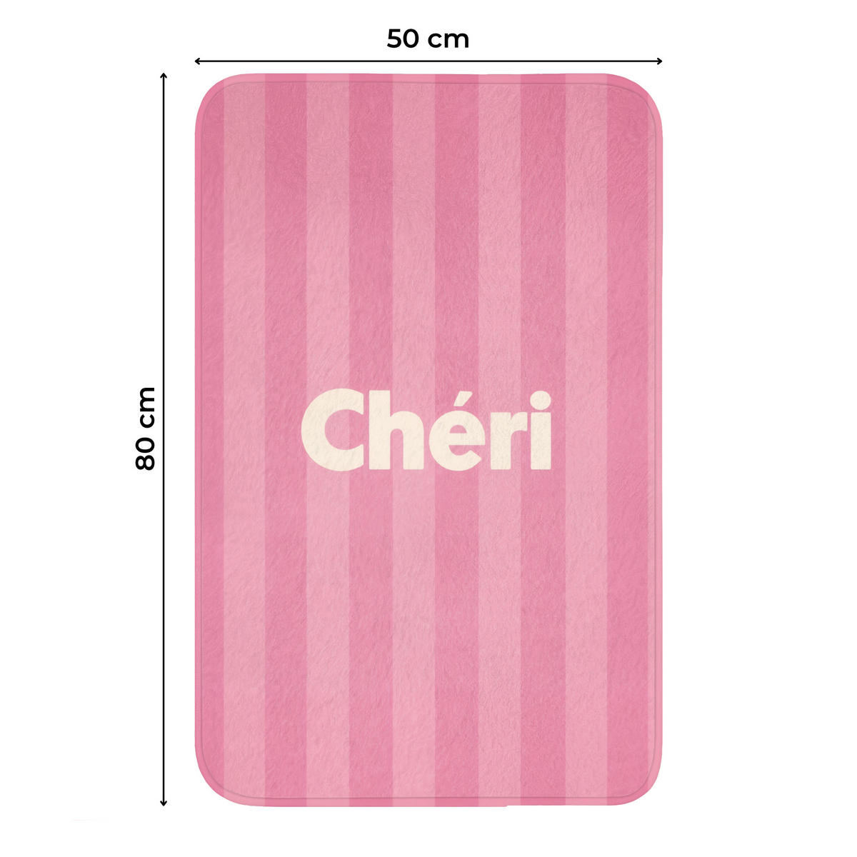WC PŘEDLOŽKA Pruhované - růžové - Chéri 50x80 cm - růžová, textil/plast (50/1cm) - OnlyWow