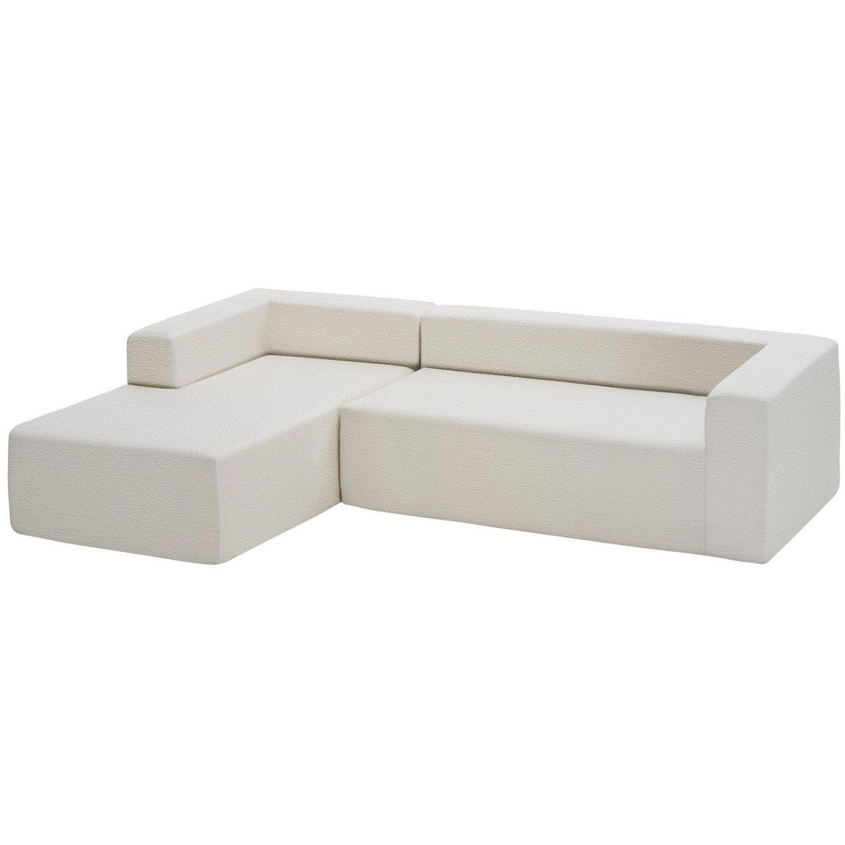 SOFA Relax, keine Montage, 250 cm Breite, Bouclé creme - Creme, Kunststoff/Textil (250/162cm) - tectake