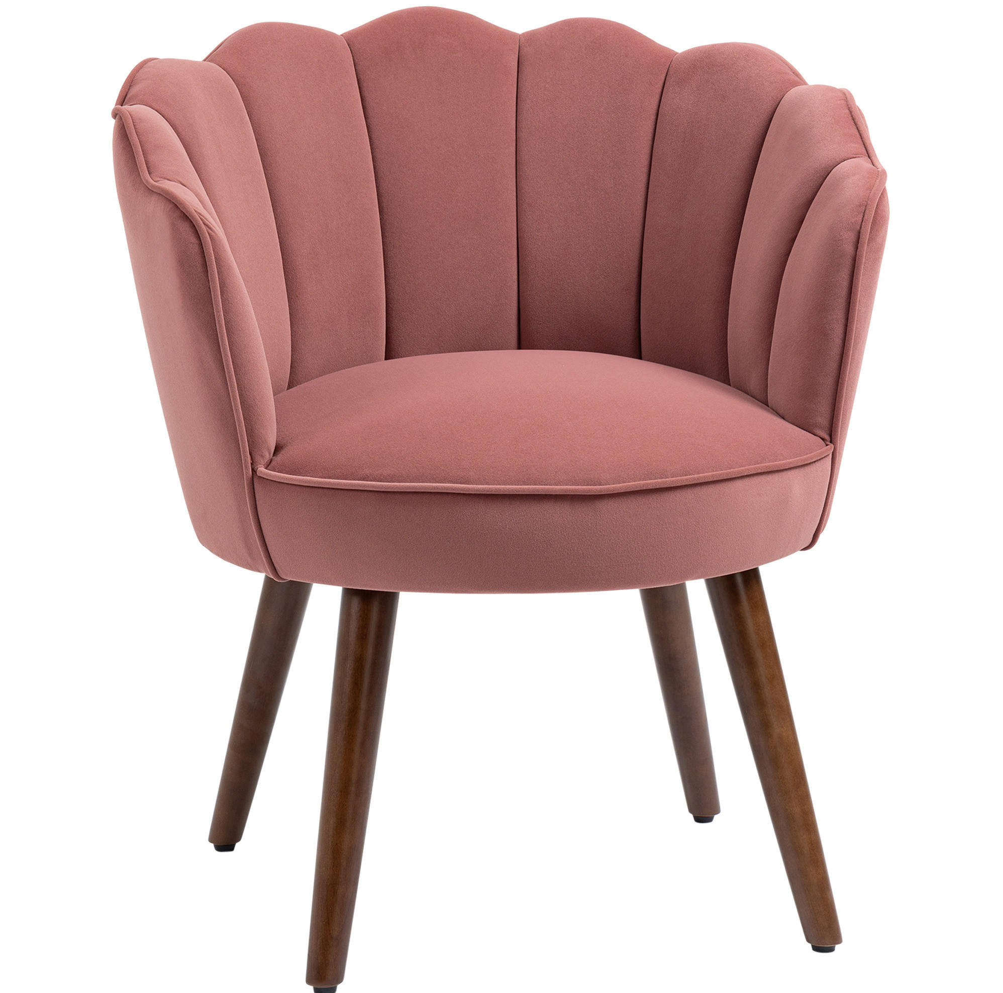 POLSTERSESSEL 66/66/78,5 cm in Rosé mit Samtoptik und Holzbeinen - Pink, Kunststoff (66/78.5/66cm) - BEAOK