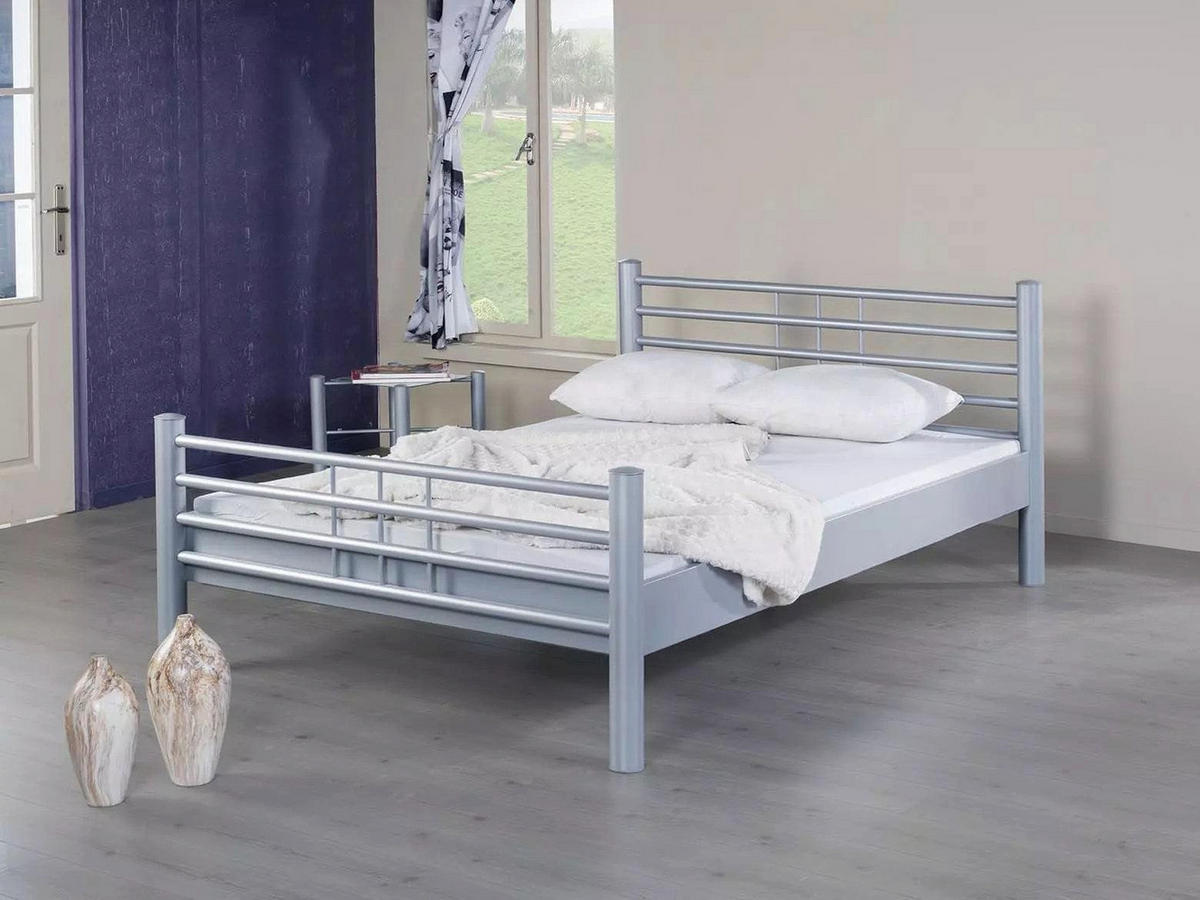 METALLBETT Lea / 180 x 200 cm / schwarz - Schwarz, Metall (180/200cm) - BED BOX