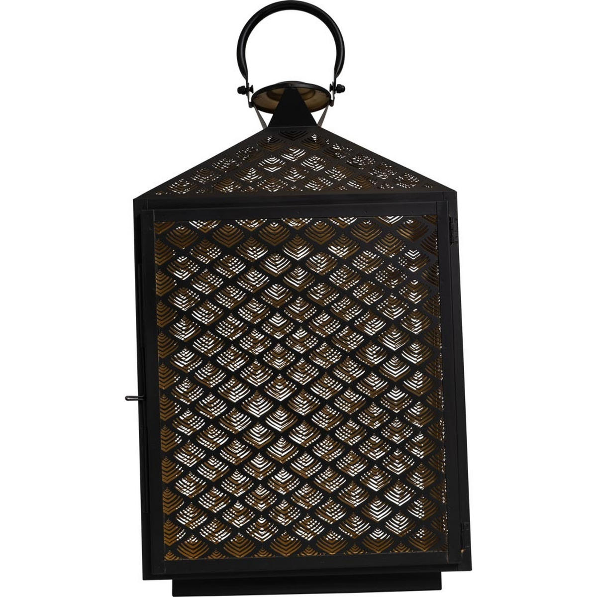LATERNE Kira - Schwarz - 30/16/50 cm - Schwarz, Metall (16/50/30cm) - Lesli Living