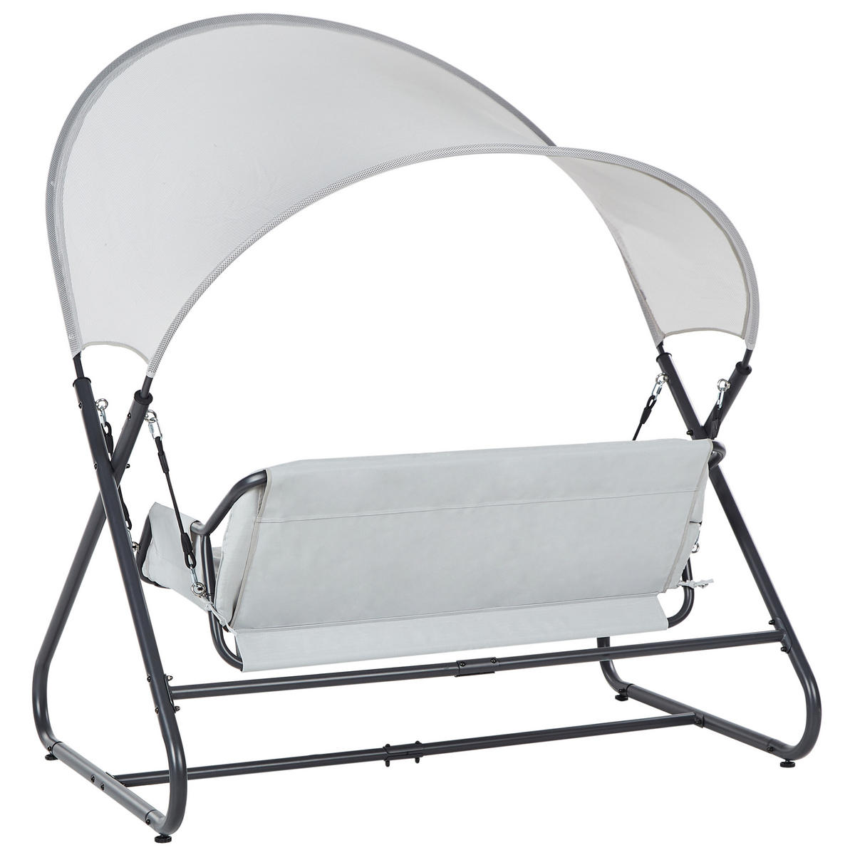 HOLLYWOODSCHAUKEL Grau Solagna - Hellgrau, Metall (168/187/113cm) - Beliani