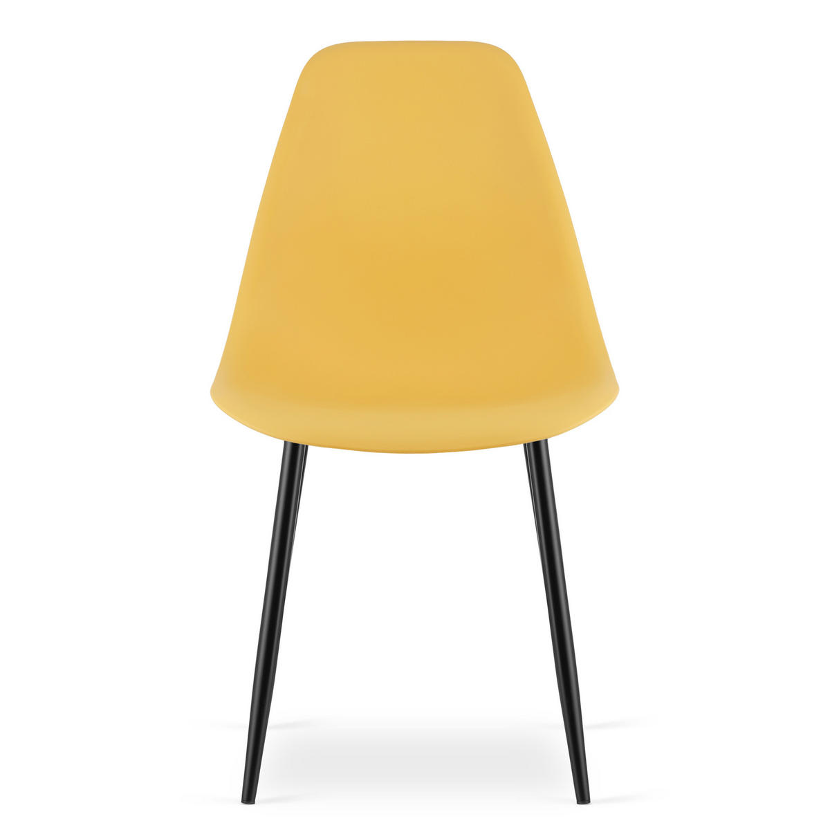ESSZIMMERSTUHL 4-er Set KALEO Senffarbener Sitz, schwarze Beine - Currygelb/Schwarz, Kunststoff (46/84/51cm) - Valora